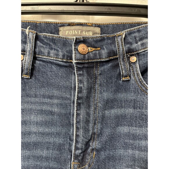 Point Sur Denim High-Rise Boyfriend Jean Raw Hem Dark Wash Size 29 - Picture 3 of 9